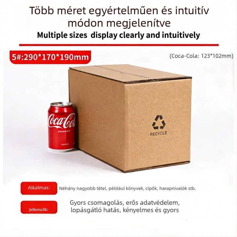 Cipzáros kartondoboz, ragasztó nélkül téphető, e-kereskedelmi logisztikai csomagoláshoz