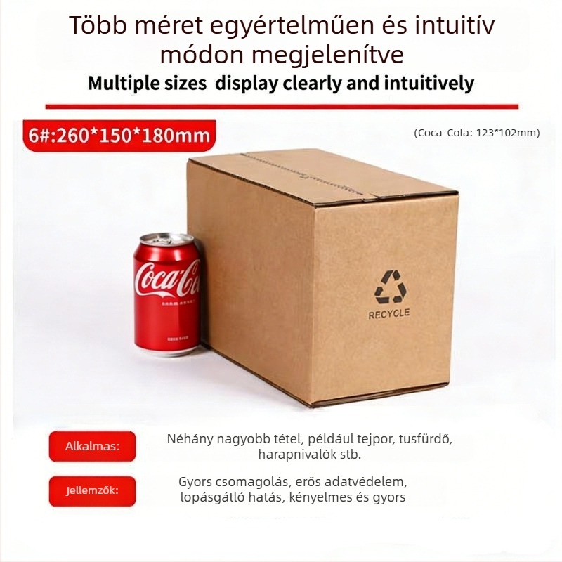 Cipzáros kartondoboz, ragasztó nélkül téphető, e-kereskedelmi logisztikai csomagoláshoz