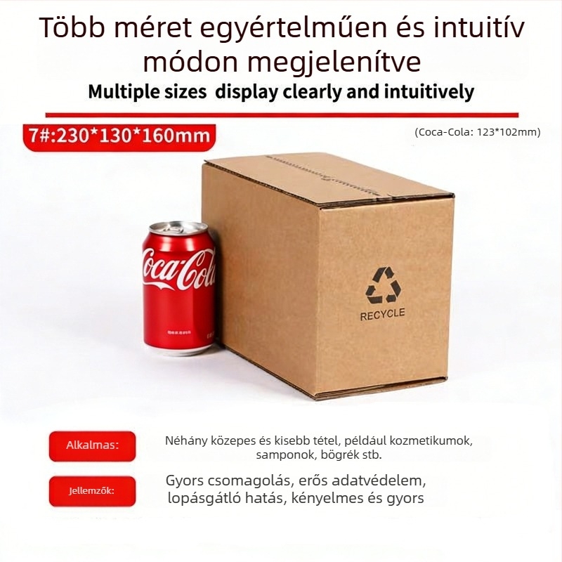 Cipzáros kartondoboz, ragasztó nélkül téphető, e-kereskedelmi logisztikai csomagoláshoz