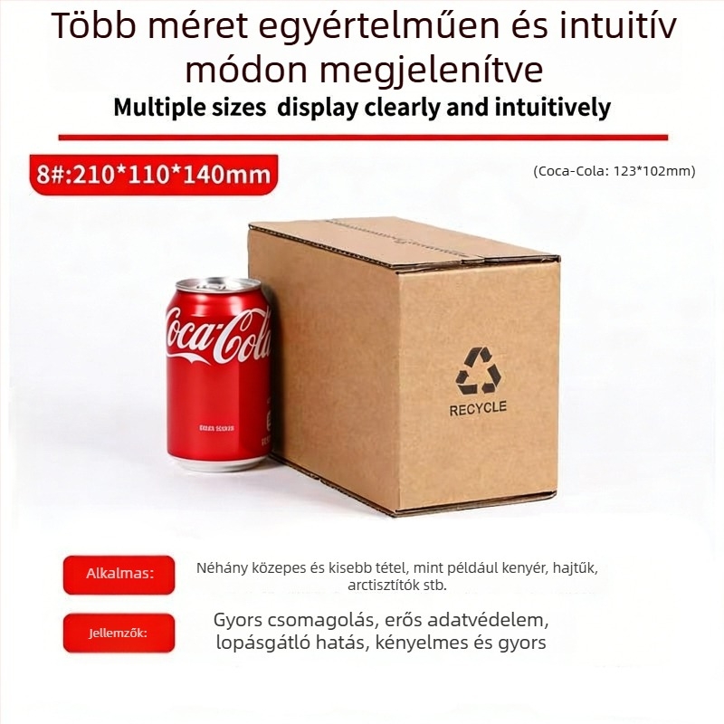 Cipzáros kartondoboz, ragasztó nélkül téphető, e-kereskedelmi logisztikai csomagoláshoz