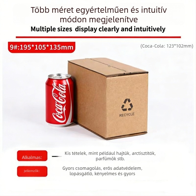 Cipzáros kartondoboz, ragasztó nélkül téphető, e-kereskedelmi logisztikai csomagoláshoz