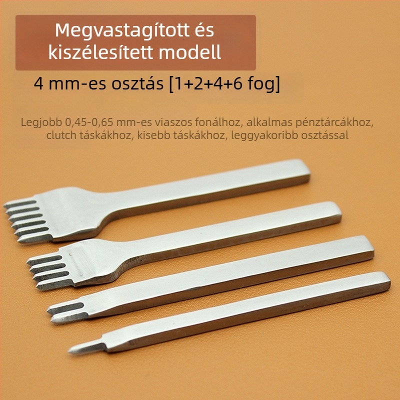 ZY Fehér acél gyémánt bőripari vágó – kézzel készített lyukasztó eszköz pénztárcákhoz, 4 mm