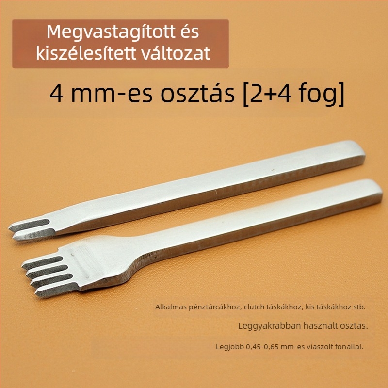 ZY Fehér acél gyémánt bőripari vágó – kézzel készített lyukasztó eszköz pénztárcákhoz, 4 mm
