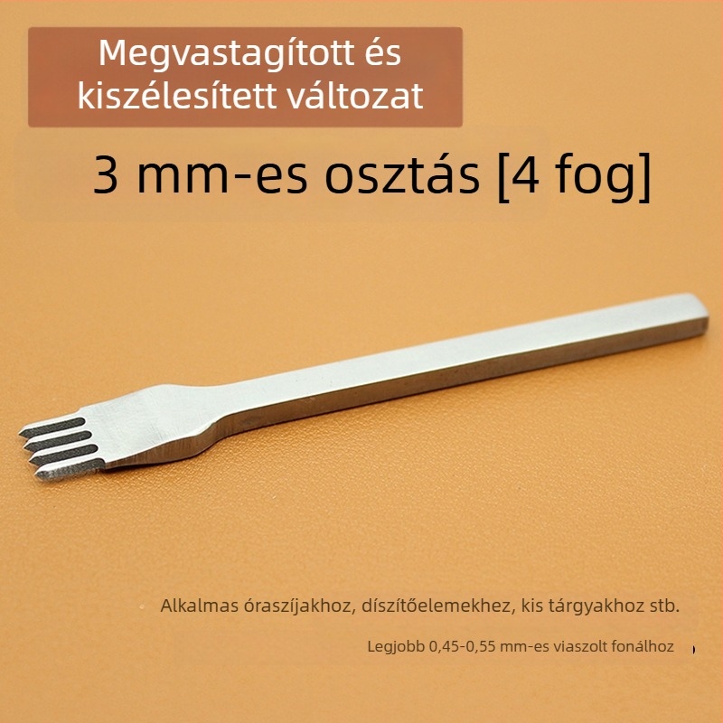 ZY Fehér acél gyémánt bőripari vágó – kézzel készített lyukasztó eszköz pénztárcákhoz, 4 mm