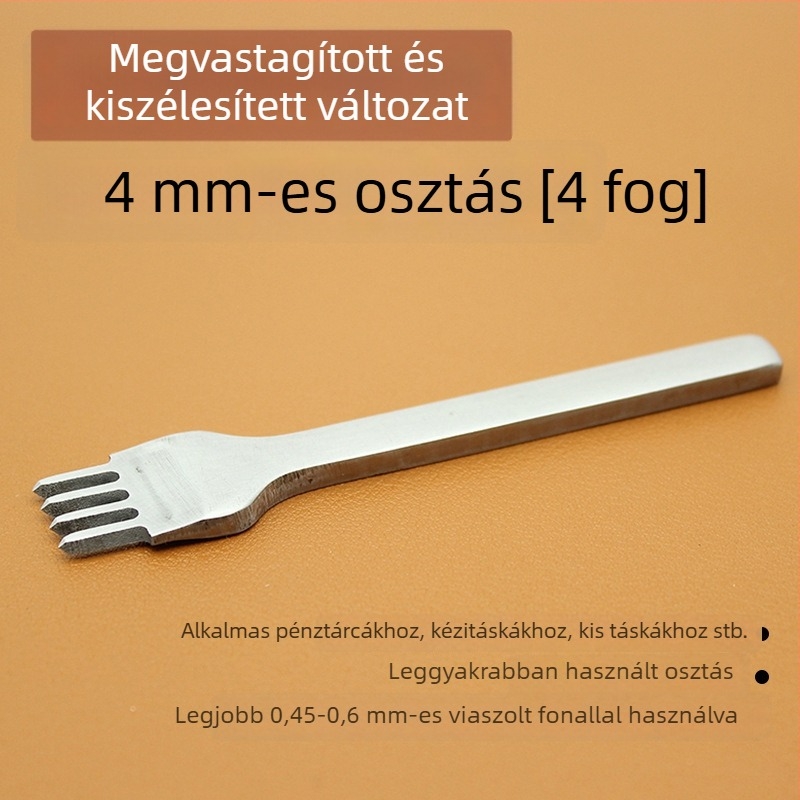 ZY Fehér acél gyémánt bőripari vágó – kézzel készített lyukasztó eszköz pénztárcákhoz, 4 mm