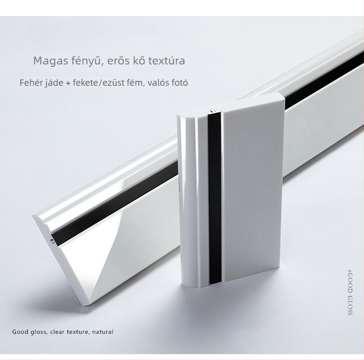 Márvány- és alumínium ötvözetű dekoratív fal- és szegélyprofil, 80 mm magas, 13 mm vastag, 2400 mm hosszú (vágható)