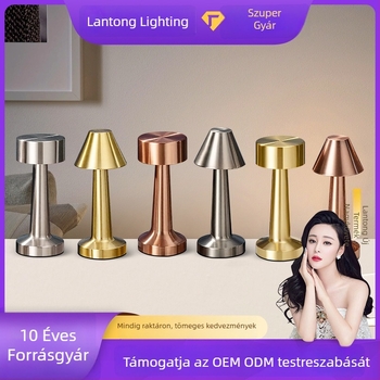 LED érintéses asztali lámpa, töltővel, súlyzó alakú, hangulatfény bárhoz, étkezőasztalhoz és hálószobához, szemvédelem, éjjeli fény