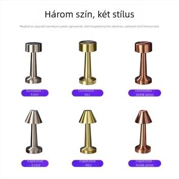 LED érintéses asztali lámpa, töltővel, súlyzó alakú, hangulatfény bárhoz, étkezőasztalhoz és hálószobához, szemvédelem, éjjeli fény