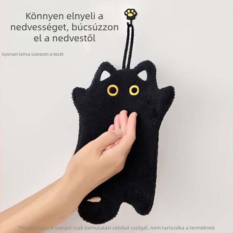 Akasztható korall plüss konyhai törölköző, nedvszívó, vastag, gyorsan száradó, szöszmentes, mosogatáshoz