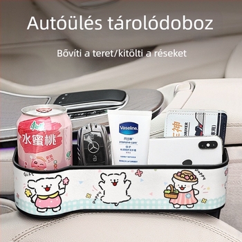 Autóülés közötti tároló – rajzfilmszerű dizájnú tárolódoboz