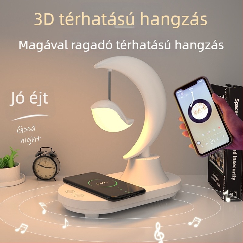 RGB éjszakai fény Bluetooth hangszóróval a hálószobába – ambient világítás beépített akkumulátorral