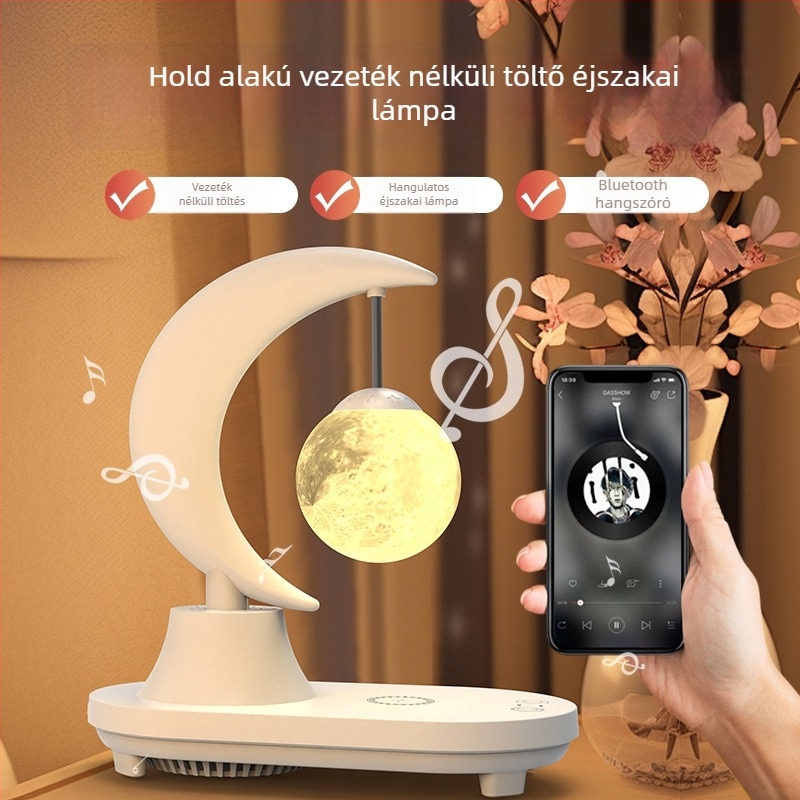 RGB éjszakai fény Bluetooth hangszóróval a hálószobába – ambient világítás beépített akkumulátorral