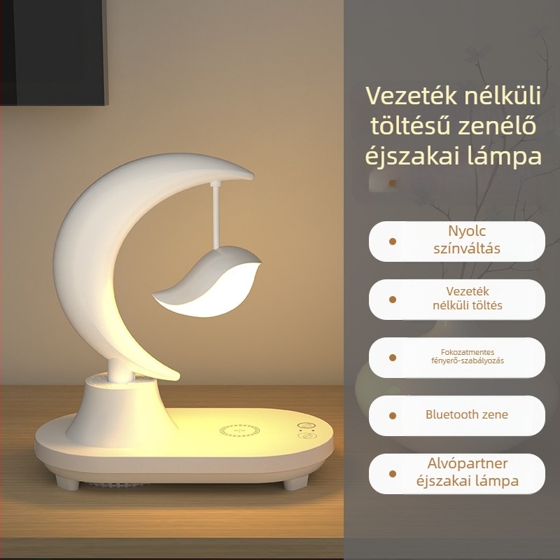 RGB éjszakai fény Bluetooth hangszóróval a hálószobába – ambient világítás beépített akkumulátorral