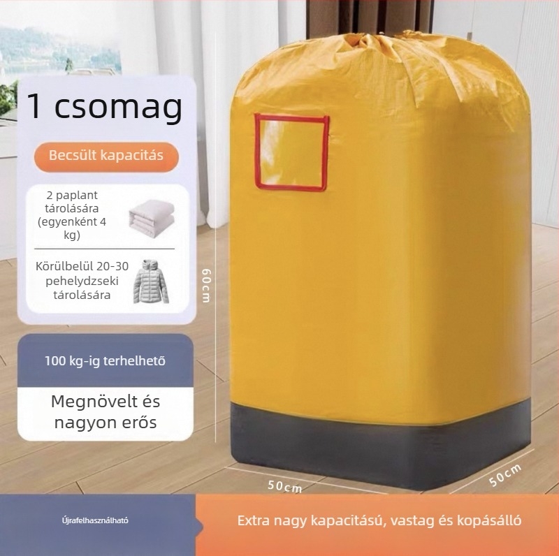 PE-bevonatú műanyag szőtt táska, nagy kapacitású, átlátszó zsebekkel, vízálló, önzáró záródású, költöztetésre és csomagküldésre