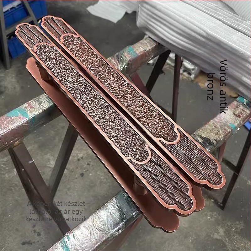Új kínai stílusú fém gravírozott ajtófogantyú – prémium bronzfa kivitel