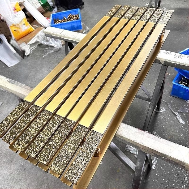 Új kínai stílusú fém gravírozott ajtófogantyú – prémium bronzfa kivitel