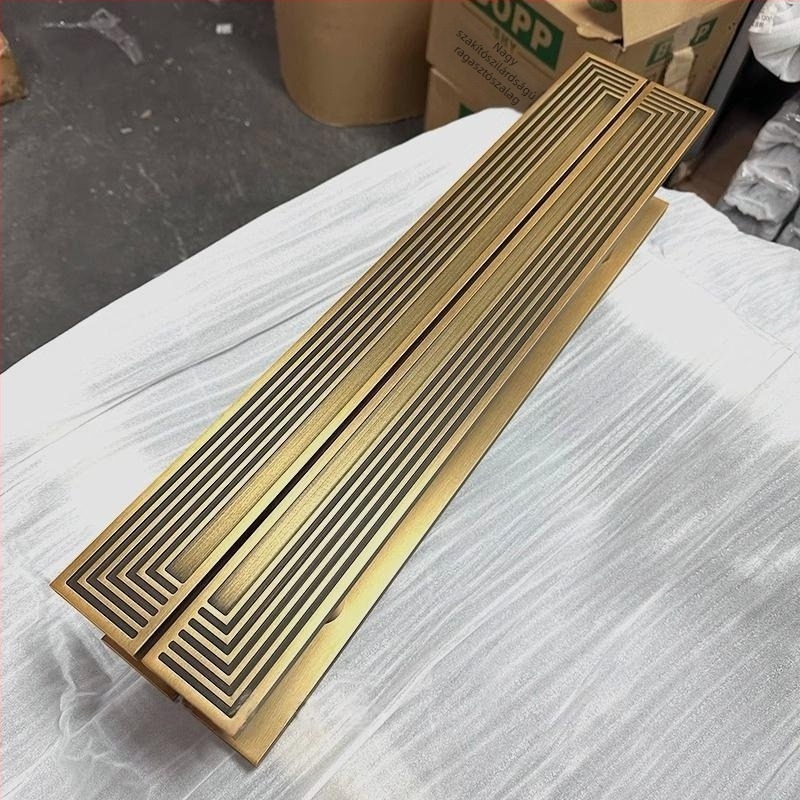 Új kínai stílusú fém gravírozott ajtófogantyú – prémium bronzfa kivitel