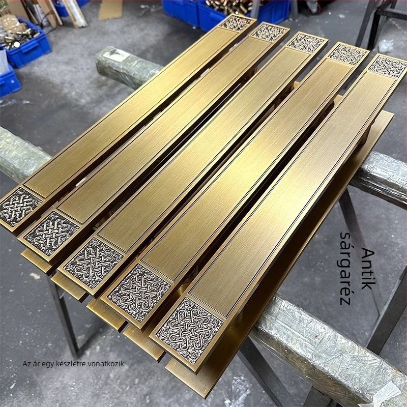 Új kínai stílusú fém gravírozott ajtófogantyú – prémium bronzfa kivitel