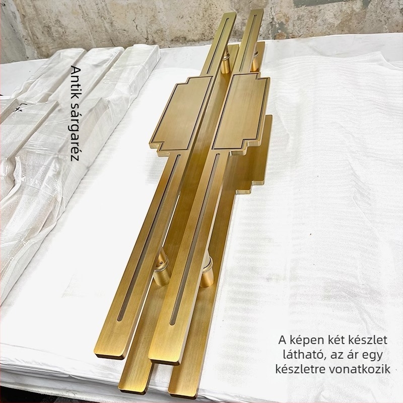 Új kínai stílusú fém gravírozott ajtófogantyú – prémium bronzfa kivitel