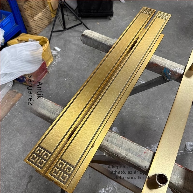 Új kínai stílusú fém gravírozott ajtófogantyú – prémium bronzfa kivitel