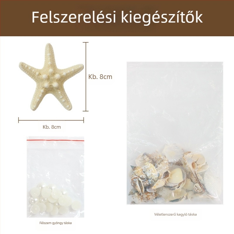 Kagyló és tengeri csillag karácsonyfa éjjeli fény — kézzel készített DIY készlet, dekoratív dísz, ajándék barátnőnek