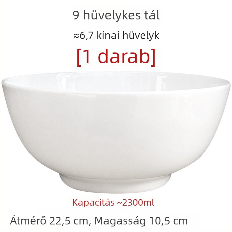 Nagy fehér csontporcelán leveses és salátás tálak, 5/7/9 hüvelyk, ólommentes, otthoni használatra