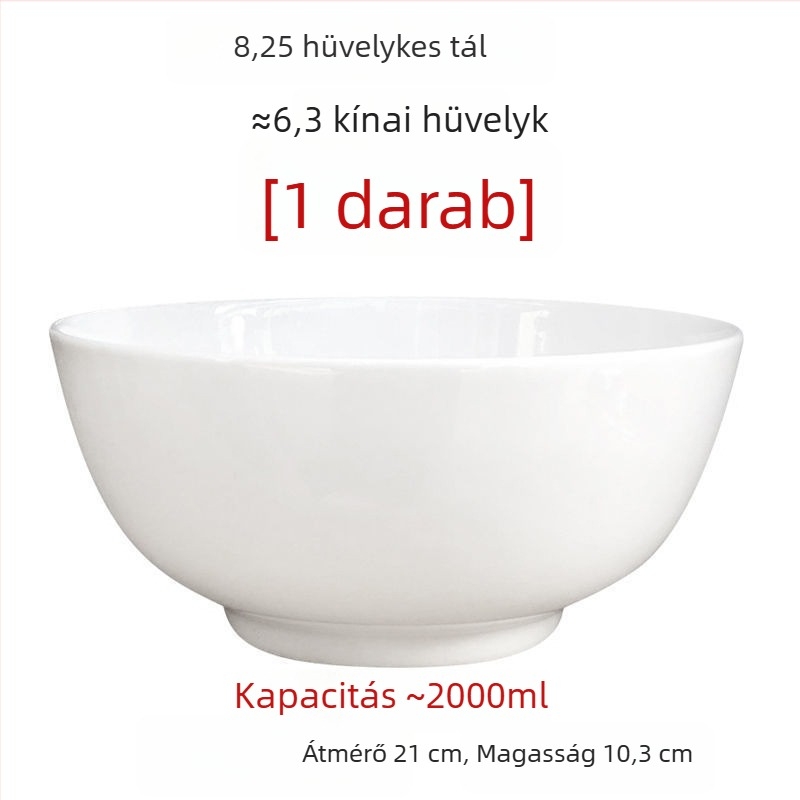 Nagy fehér csontporcelán leveses és salátás tálak, 5/7/9 hüvelyk, ólommentes, otthoni használatra
