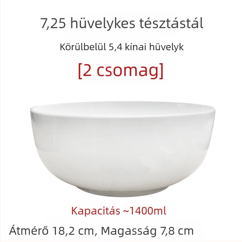 Nagy fehér csontporcelán leveses és salátás tálak, 5/7/9 hüvelyk, ólommentes, otthoni használatra