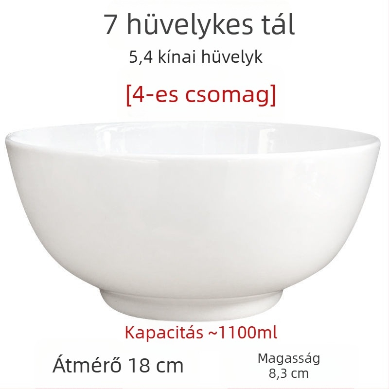 Nagy fehér csontporcelán leveses és salátás tálak, 5/7/9 hüvelyk, ólommentes, otthoni használatra