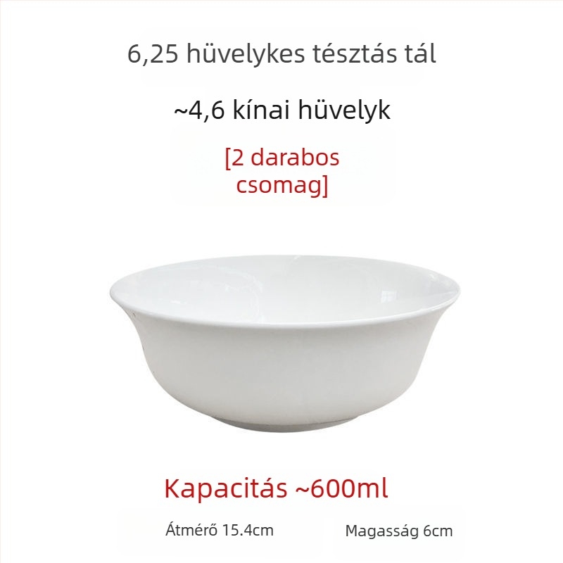 Nagy fehér csontporcelán leveses és salátás tálak, 5/7/9 hüvelyk, ólommentes, otthoni használatra