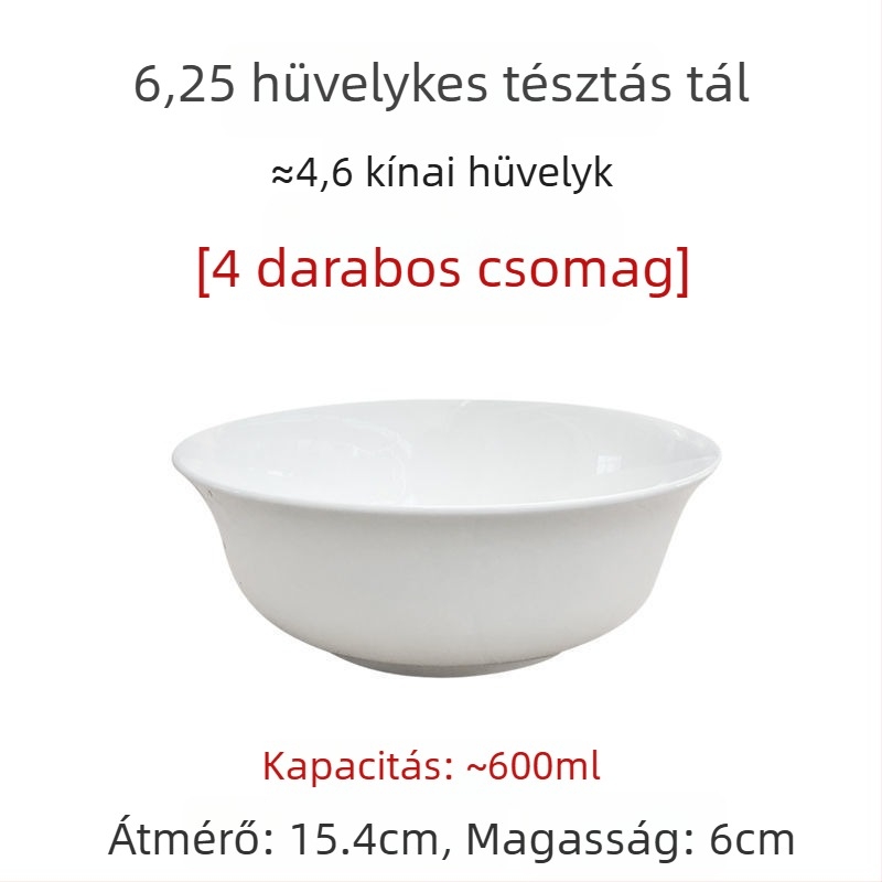 Nagy fehér csontporcelán leveses és salátás tálak, 5/7/9 hüvelyk, ólommentes, otthoni használatra