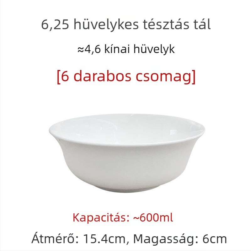 Nagy fehér csontporcelán leveses és salátás tálak, 5/7/9 hüvelyk, ólommentes, otthoni használatra