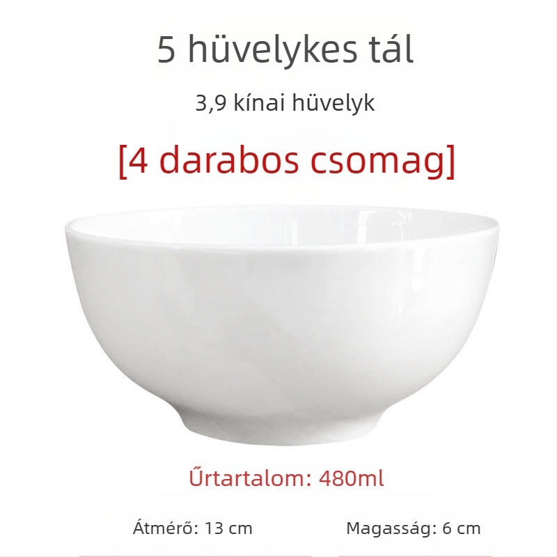 Nagy fehér csontporcelán leveses és salátás tálak, 5/7/9 hüvelyk, ólommentes, otthoni használatra