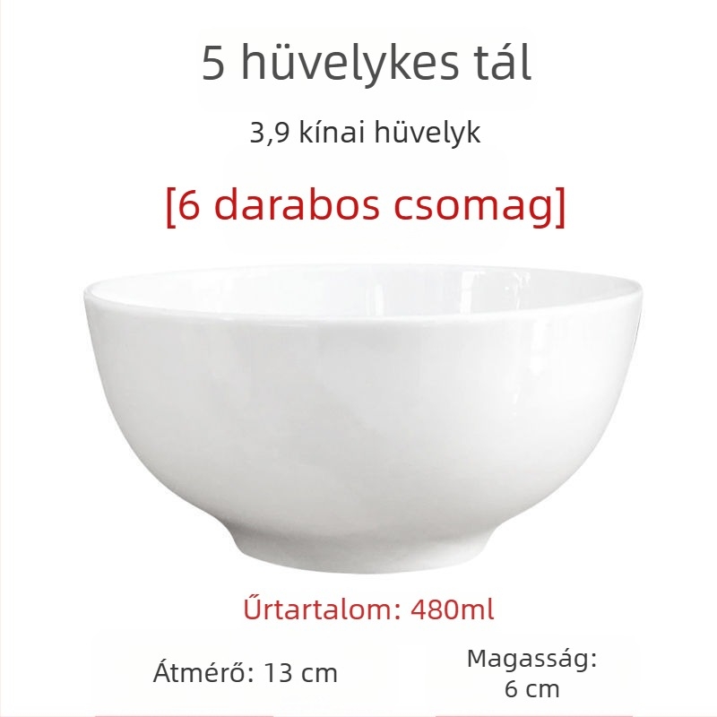 Nagy fehér csontporcelán leveses és salátás tálak, 5/7/9 hüvelyk, ólommentes, otthoni használatra