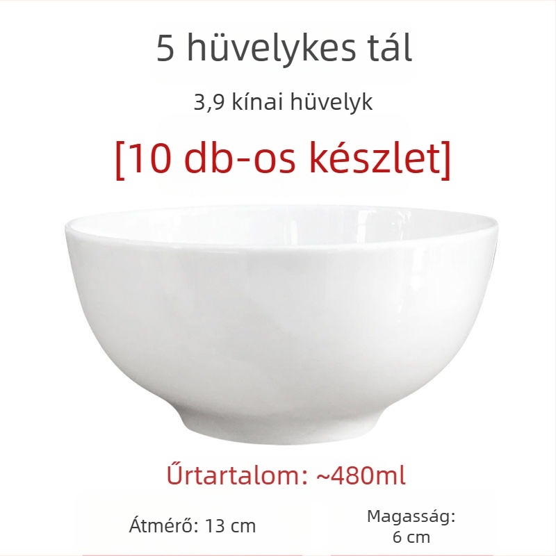 Nagy fehér csontporcelán leveses és salátás tálak, 5/7/9 hüvelyk, ólommentes, otthoni használatra
