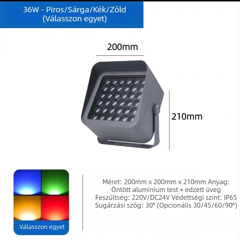 LED négyszögletes floodlight kültéri, IP65 vízálló, kert, fal és tájvilágítás