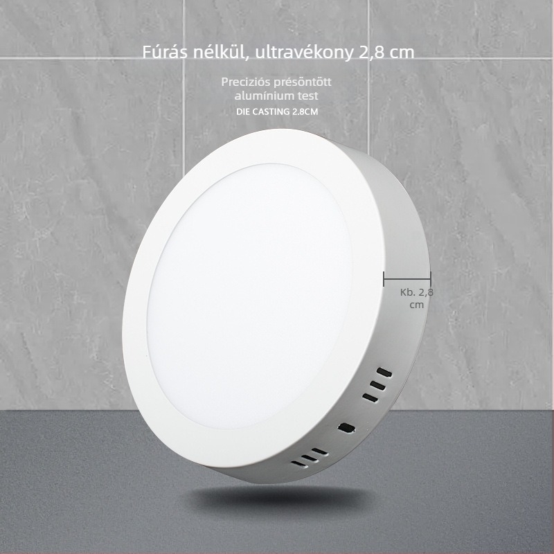 LED ultra vékony felületre szerelt panel LED beépített downlighttal, fúrás nélkül, háromszínű világítás a folyosóhoz és az előszobához