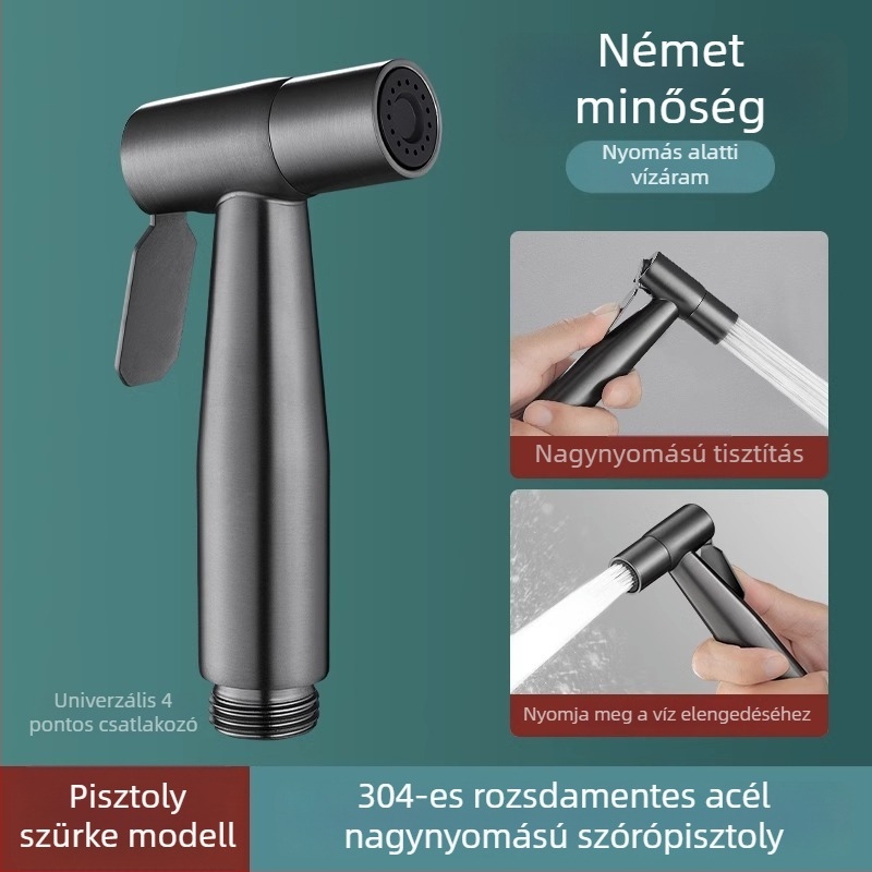 Rozsdamentes acél WC-bidet sprayer készlet — magasnyomású vízsugár a fürdőszobába