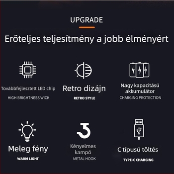 Napelemes, hordozható LED-reflektor USB-vel, többfunkciós vészvilágítás, IP44, beltéri és kültéri használatra