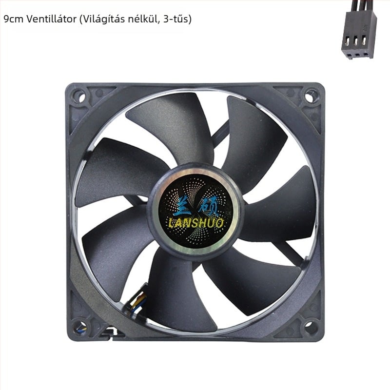 ARGB fehér számítógépház-ventilátor és CPU-ventilátor, 9 cm, halk, hőmérséklet-vezérlés és állítható sebesség