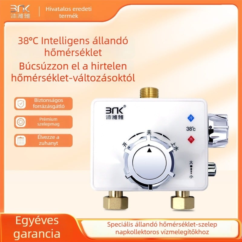 Réz termosztatikus keverőcsap napenergiás vízmelegítéshez, intelligens hőmérséklet-szabályozás, zuhanycsap és bojler kapcsoló
