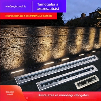 LED kültéri vízálló földalatti világítás – kerek és téglalap alakú, rozsdamentes acélból, csíkos földalatti világítás parkokhoz és udvarokhoz
