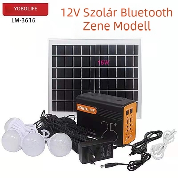 Napelemes LED lámpa Bluetooth zenével — multifunkcionális, mindent egyben lámpa áramszünetekhez