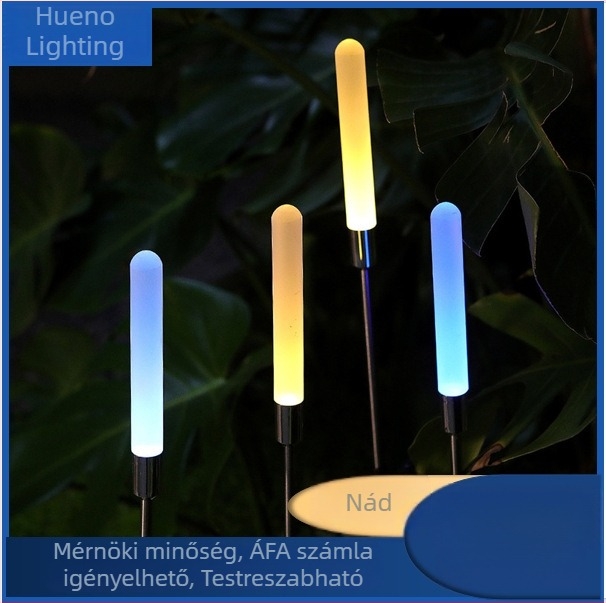 LED napelemes akril nádszálas lámpa kültéri, vízálló, matt buborékos dizájn kerthez