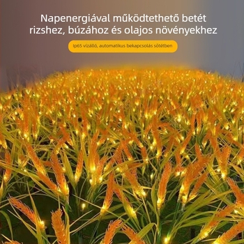 Napelemes LED kerti világítás rizs- és búzamag mintával, beltéri és kültéri dekorációhoz