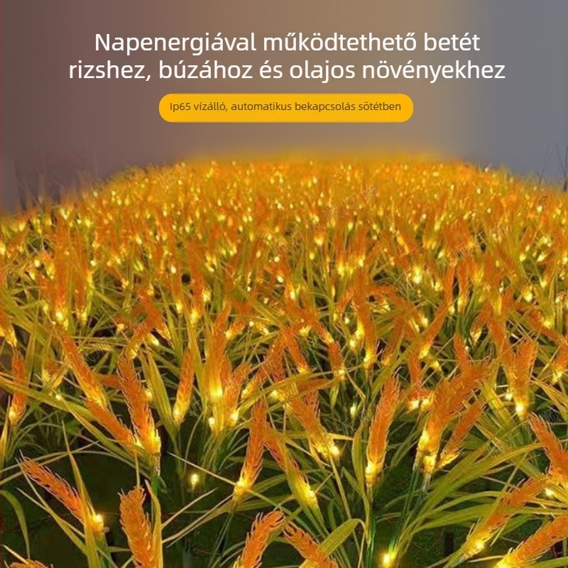 Napelemes LED kerti világítás rizs- és búzamag mintával, beltéri és kültéri dekorációhoz
