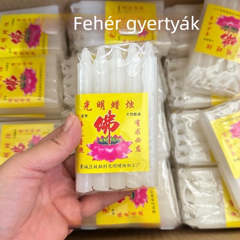 11 cm hosszú piros gyertyák, 10 darabos készlet, otthoni vészvilágítás