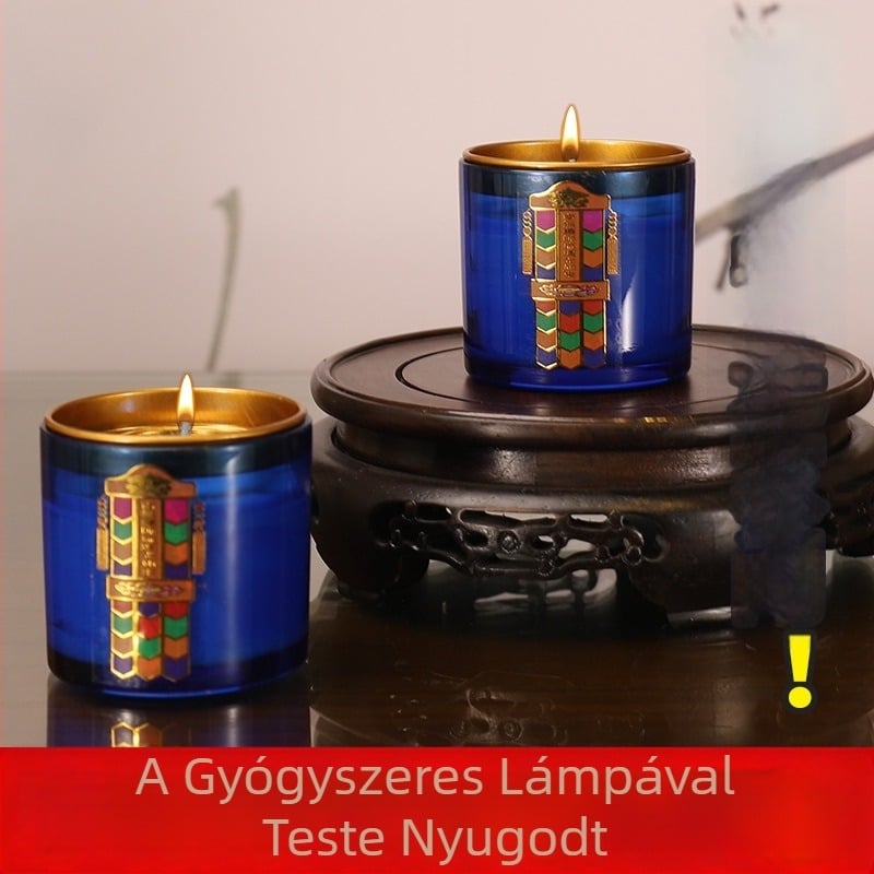 Füstmentes, kerek növényi viasz gyertya buddhista felajánláshoz, otthoni használatra