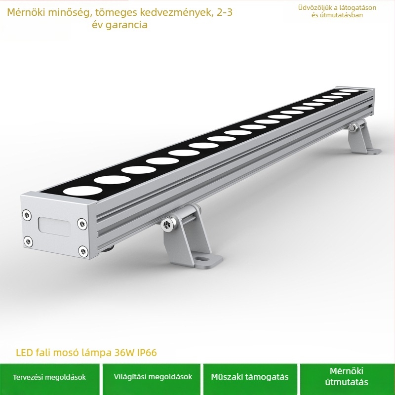 Kültéri vízálló Cree LED falmosó lámpa, 36W, 2700K/3000K/2200K, lineáris ház