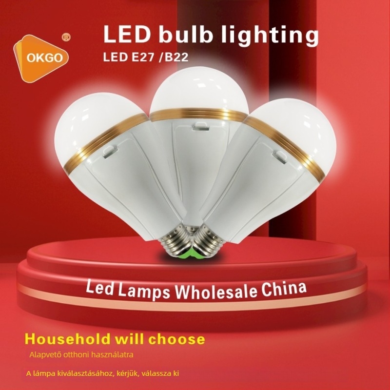3930 LED vészvilágító izzó E27-es foglalattal, levehető akkumulátorral, 30W, áramszünet idején automatikus világítás